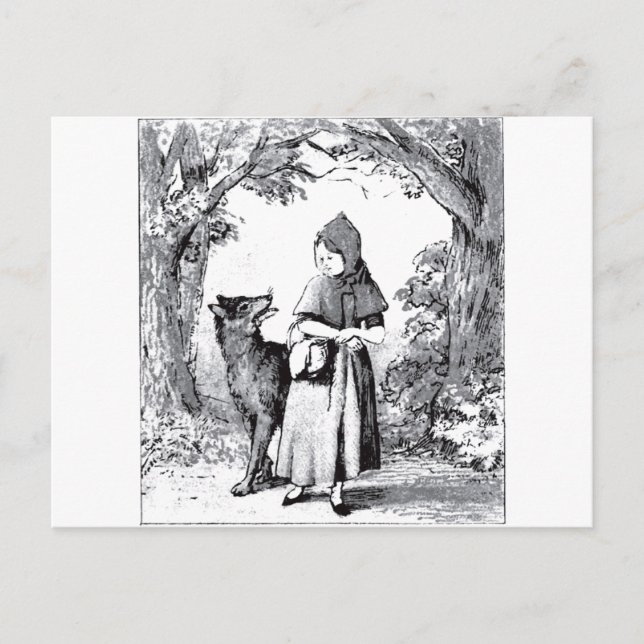 Carte Postale petite-rouge-capot-images-3 (Devant)