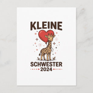 Carte Postale Petite sœur 2024 Conception de sœur girafe mignonn