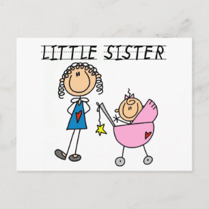 Carte Postale Petite Soeur Avec Gros T-shirts Sis