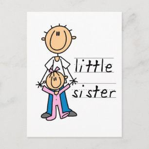 Carte Postale Petite Soeur avec T-shirts et cadeaux Big Brother