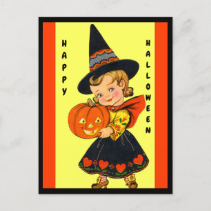 Carte Postale Petite Sorcière, Belle Halloween