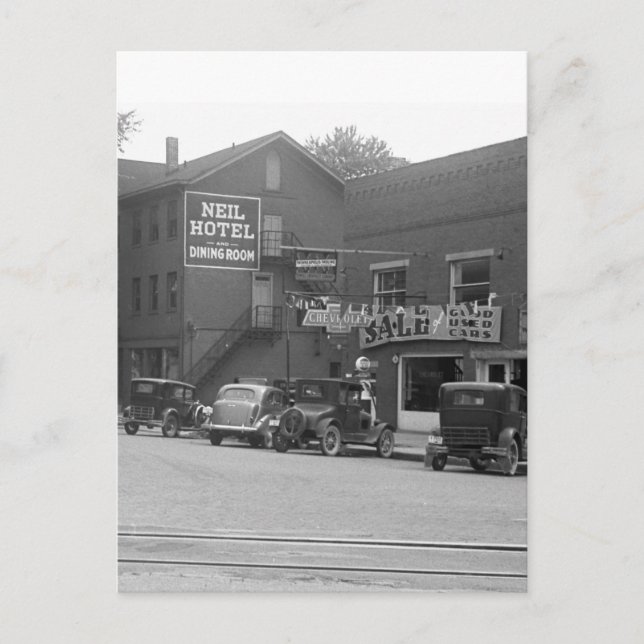 Carte Postale Petite ville de l'Ohio, années 1930 (Devant)