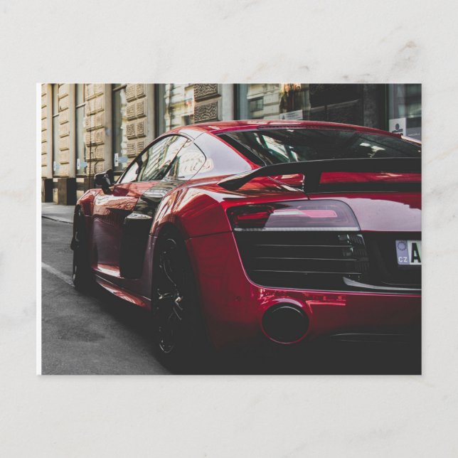 Carte Postale Petite voiture de sport rouge (Devant)