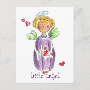 Carte Postale Petits Coeurs d'ange et amour