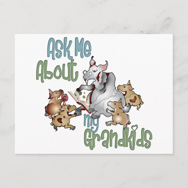 Carte Postale Petits-enfants de chèvre - Grand-mère (Devant)