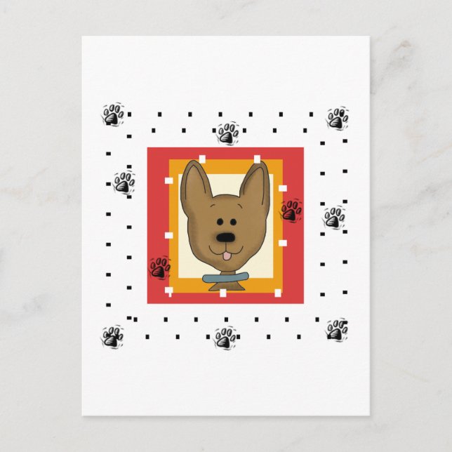 Carte Postale Petits T-shirts et cadeaux Doggie Brown (Devant)