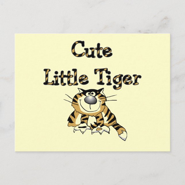 Carte Postale Petits T-shirts et cadeaux mignons de tigre (Devant)