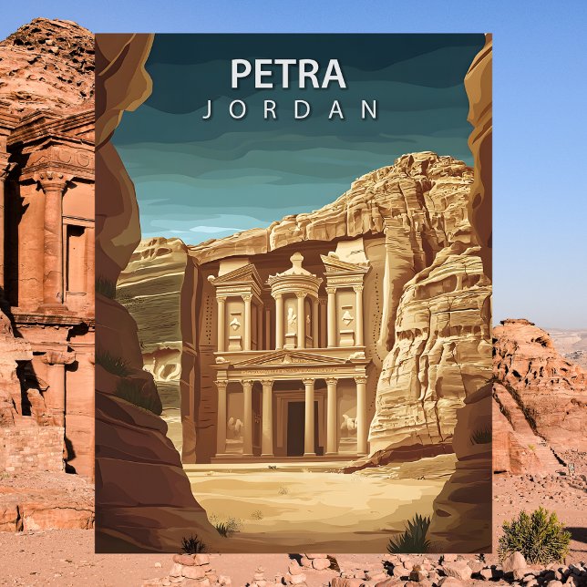 Carte Postale Petra Jordan Ancient Rose City Al-Khazneh (Petra Jordan Ancient Rose City Al-Khazneh Postcard)