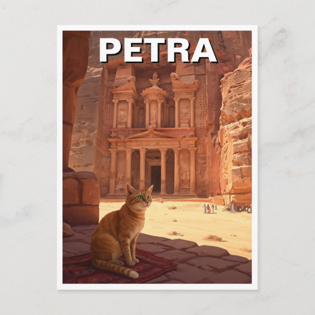 Carte Postale Petra Jordan Voyage en chat (Devant)