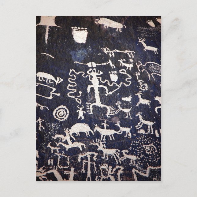 Carte Postale Pétroglyphes amérindiens à (Devant)