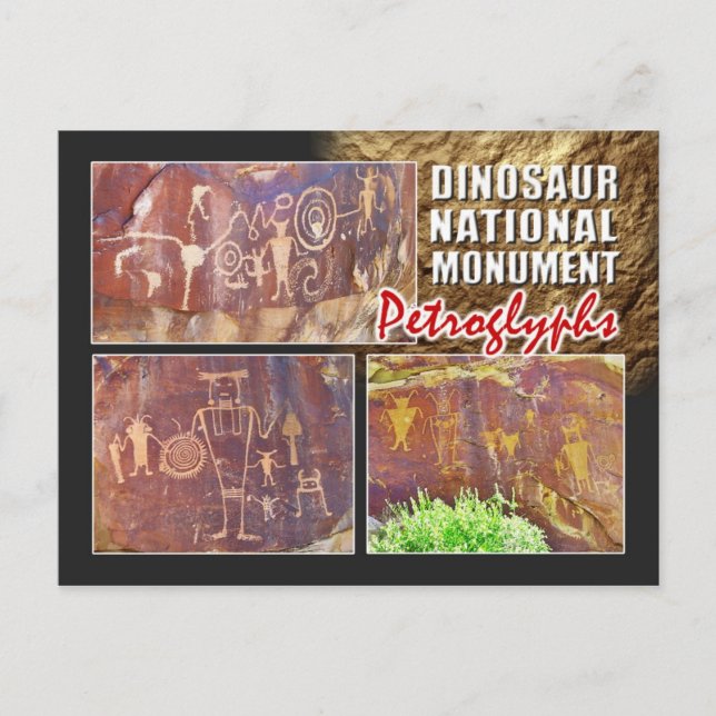 Carte Postale Petroglyphes, Monument National de Dinosaur, Utah (Devant)