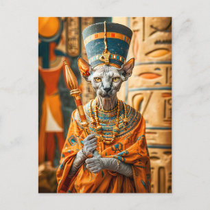 Carte Postale Pharaon sans cheveux avec couronne