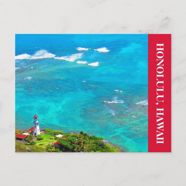 Carte Postale phare à tête de diamant rouge (Devant)