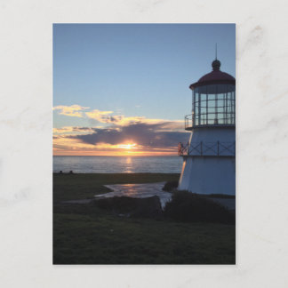 Carte Postale Phare Avec Coucher De Soleil Automne Côte Perdue C