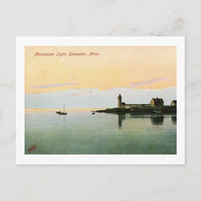 Carte Postale Phare d'Annisquam, Gloucester, MA Vintage (Devant)