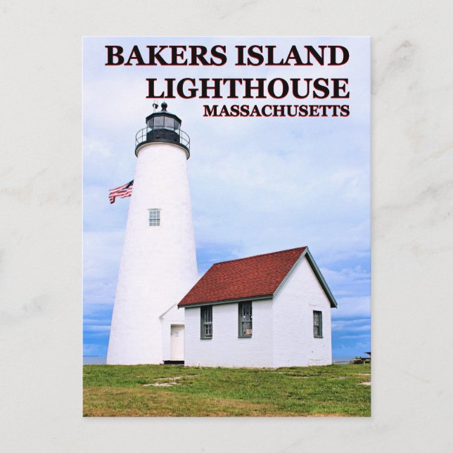 Carte Postale Phare de Bakers Island, Massachusetts (Devant)