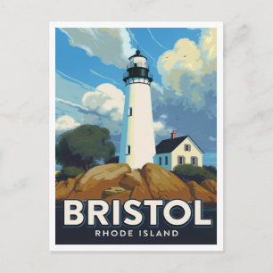 Carte Postale Phare de Bristol Rhode Island Art