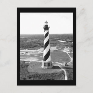 Carte Postale Phare de Cape Hatteras photo en noir et blanc