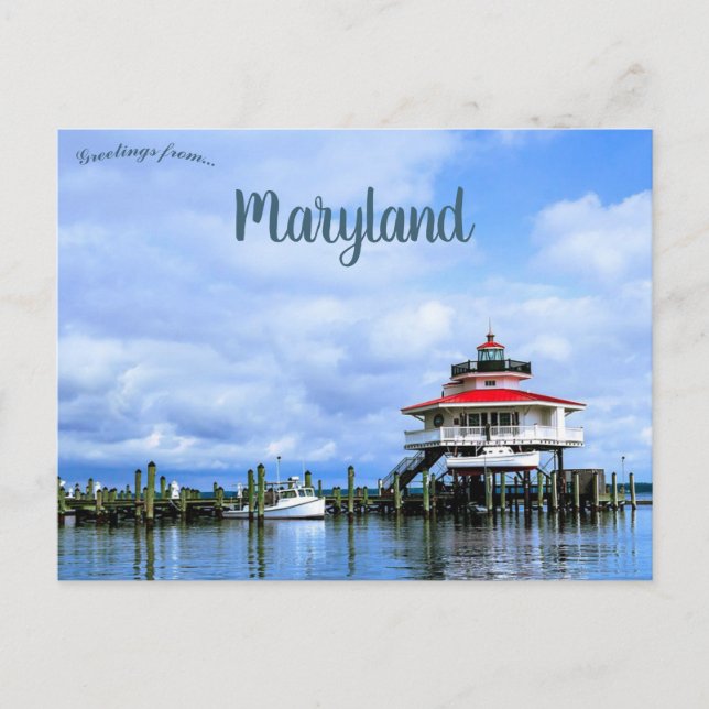 Carte Postale Phare De Choptank River Près Du Maryland D'Oxford (Devant)