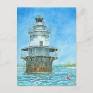 Carte Postale Phare de Goose Rocks Aquarelle
