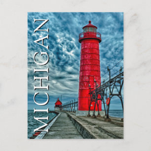 Carte Postale Phare de Grand Haven   Michigan   MERCI