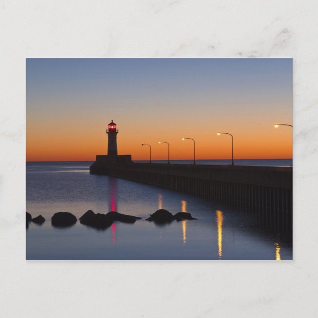 Carte Postale Phare de la jetée nord à Duluth, Minnesota, (Devant)