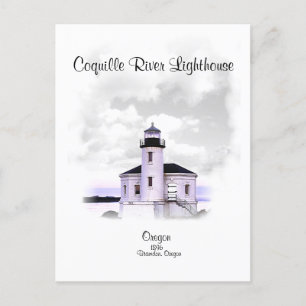 Carte Postale Phare de la rivière Coquille - Oregon