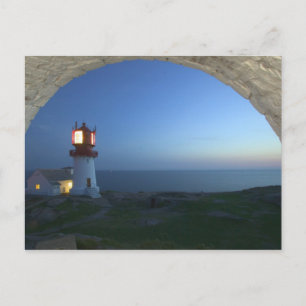 Carte Postale phare de Lindesnes, point le plus méridional de la