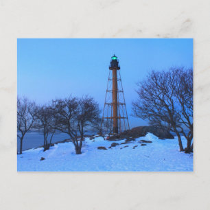Carte Postale Phare de Marblehead en hiver