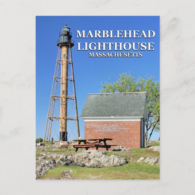 Carte Postale Phare de Marblehead, Massachusetts (Devant)