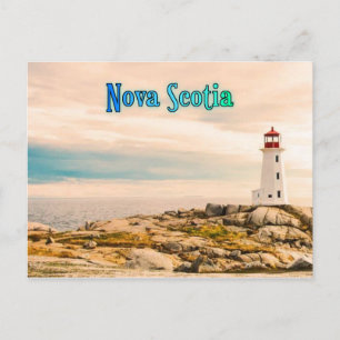 Carte Postale phare de Nouvelle-Écosse stylisé