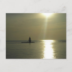 Carte Postale Phare de Orient Point au coucher du soleil 1