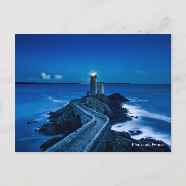 Carte Postale Phare de Plouzane France Point de repère Mer Océan (Devant)