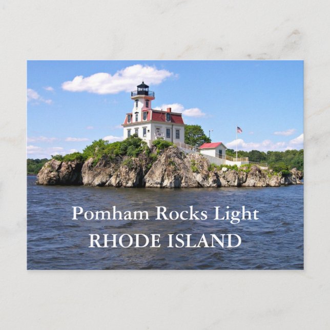 Carte Postale Phare de Pomham Rocks, Rhode Island (Devant)