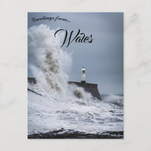 Carte Postale Phare de Porthcawl Borough du comté de Bridgend Pa