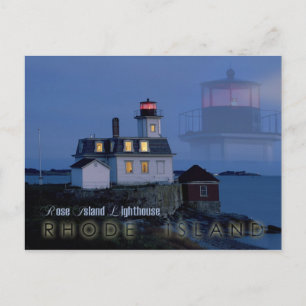 Carte Postale Phare de rose Island la nuit, Rhode Island