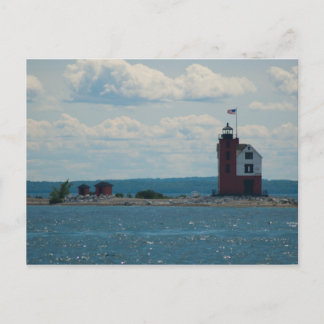 Carte Postale Phare de Round Island, île Mackinac, Michigan