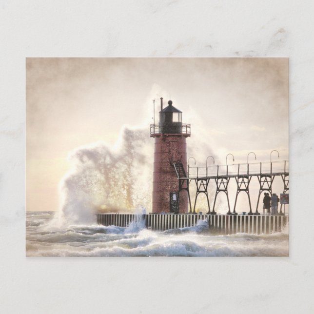 Carte Postale Phare de South Haven Michigan (Devant)