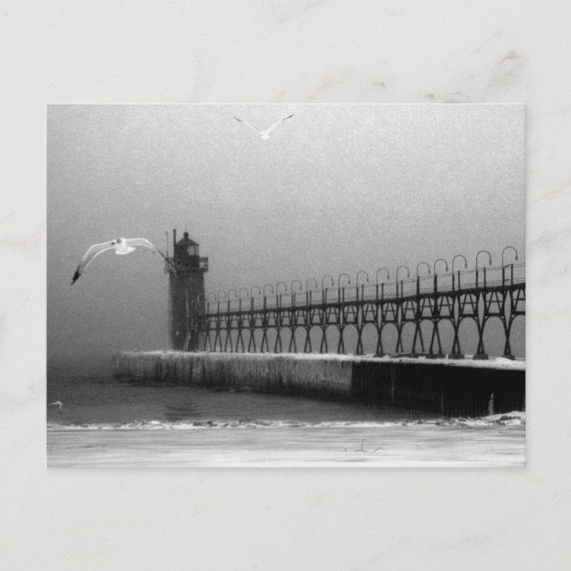 Carte Postale Phare de South Haven Michigan (Devant)