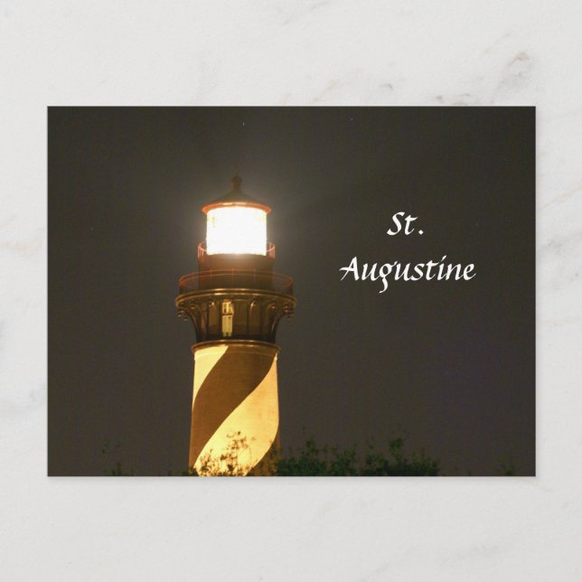 Carte Postale Phare de St Augustine la nuit (Devant)