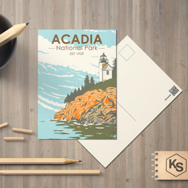 Carte Postale Phare du port de Bar Park National Acadia (Créateur téléchargé)