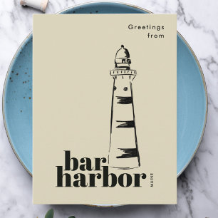 Carte Postale Phare griffonné de Bar Harbor Maine