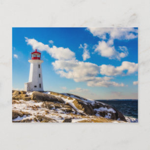 Carte Postale Phare Hiver À Peggy'S Cove, Nouvelle-Écosse