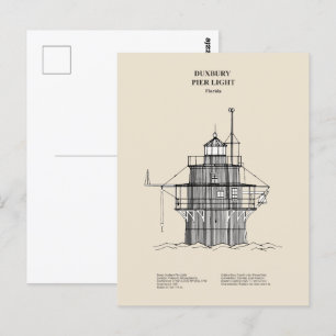 Carte Postale Phare lumineux de Duxbury Pier - Massachusetts - S