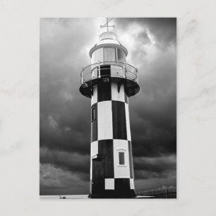 Carte Postale Phare Noir Et Blanc