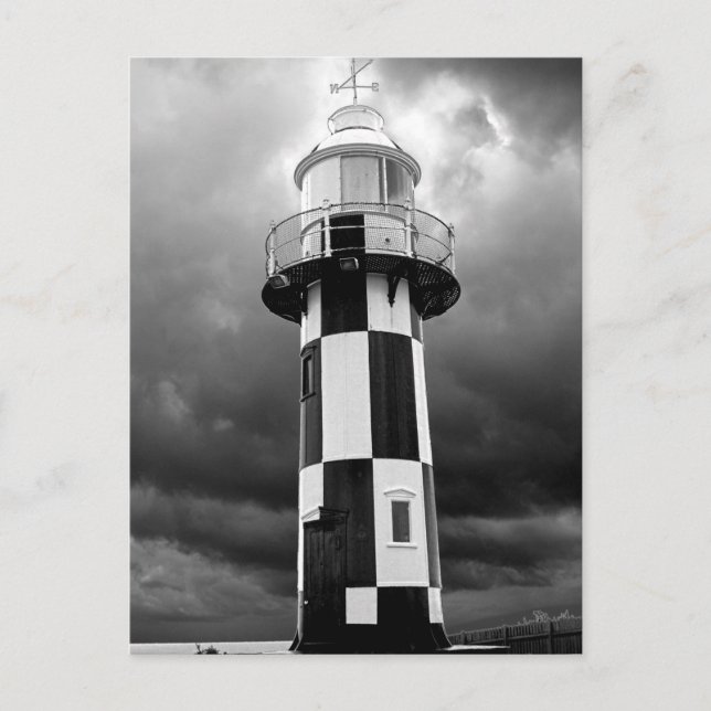 Carte Postale Phare Noir Et Blanc (Devant)