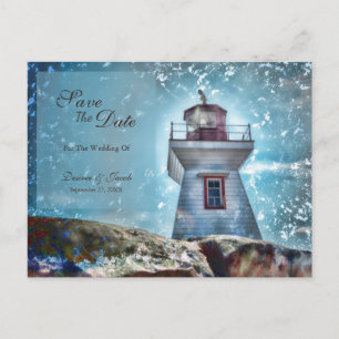 Carte Postale Phare Océan Bleu Nautique Rustique Côté