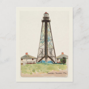 Carte Postale Phare vintage de Sanibel Island Floride