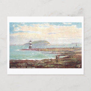 Carte Postale Phare vintage Trwyn Du au Pays de Galles