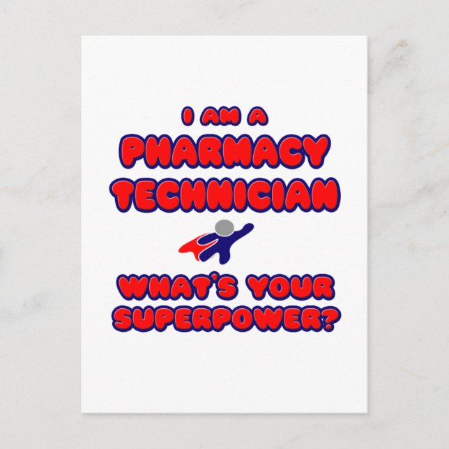 Carte Postale Pharmacy Technician. C'est Your Superpower ? (Devant)